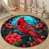Nordic Round Stained Glass Multicolor Rug Mat, Non-Slip Floor Mat for Office
