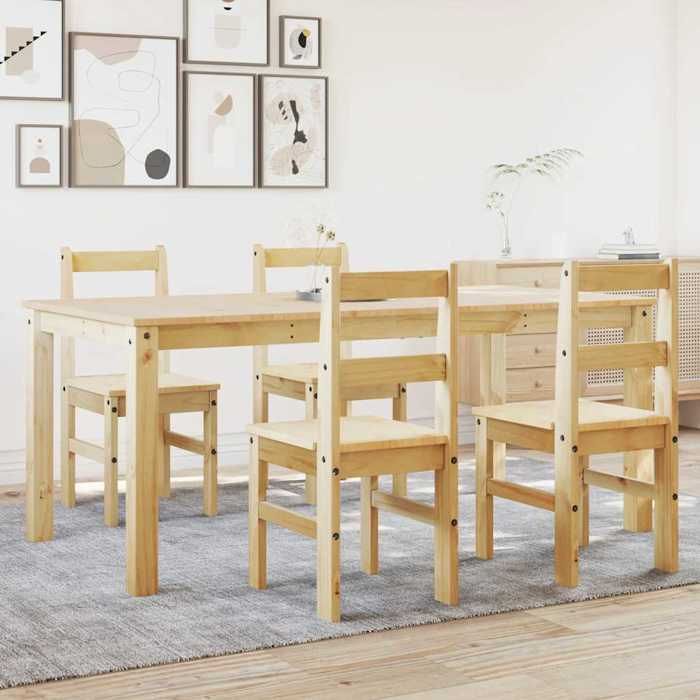 VidaXL Panama 5-piece Dining Set Solid Pine Wood, Dining Table Set, Kitchen Table and Chairs, Set 3345188