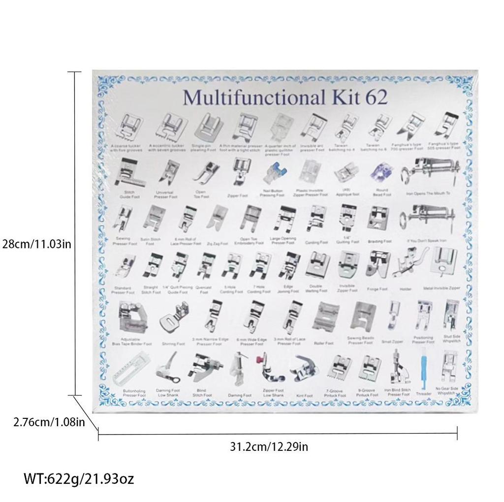 Deluxe Presser Foot Set: 32-62pcs Multifunctional Sewing Accessories for Home Machines