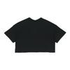 Puma Classics Raw Edge Crew Logo Embroidered Sports Round Neck Short Sleeve T-Shirt Women Tops Black 532639-01
