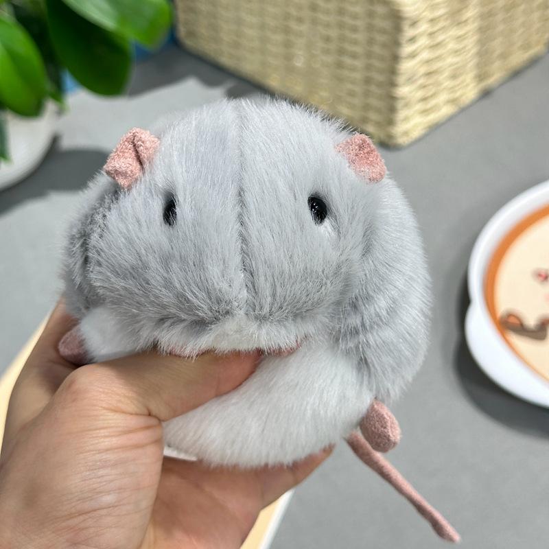 Fluffy Stuffed Hamster Plush Toy Soft Kawaii Rat Doll Cute Stress Relief Sleep Companion for Children Bedside Nap Pillow