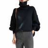 Turtleneck Sweaters Women Pullover Knitted Sweaters Plus Size Casual Solid Long Sleeve Sweater Coat Jumper Pullovers Fall Winter Women Sweater Jumper