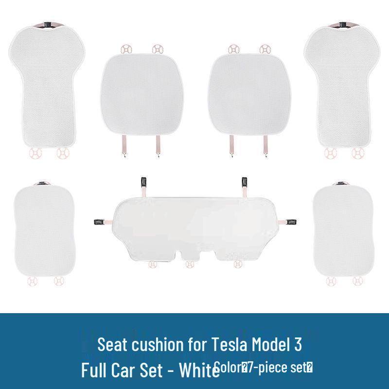 Nappa Leather Seat Protector Pad for Tesla Model Y (Refreshed Version) - Breathable, Ventilated Cushion