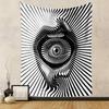 Hypnotic Eye Optical Illusion Artwork Patterned Tapestry Decorative Wall Hanging, Home Bedroom Living Room Decor