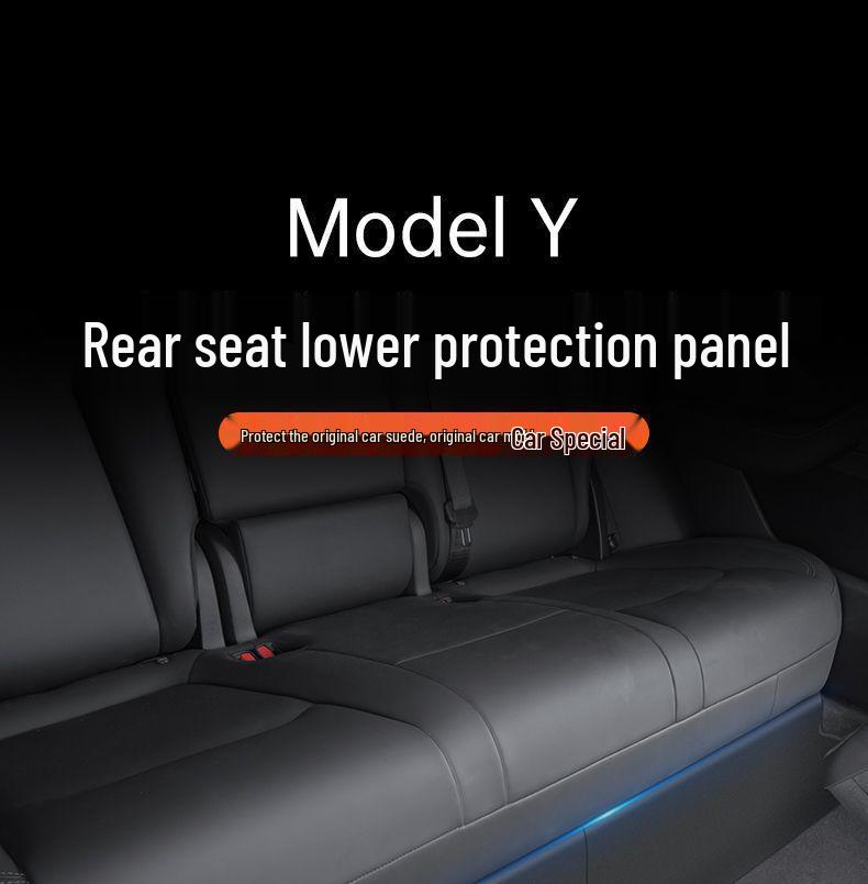 Tesla Model Y Rear Seat Flannel Anti-Kick Protector - Interior Modification Accessory
