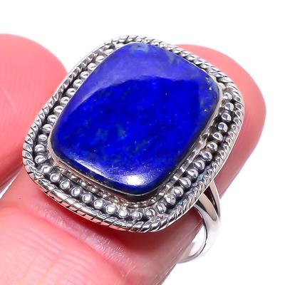 Natural Lapis Lazuli Gemstone Handmade 925 Solid Sterling Silver Ring S.9 Z5z61