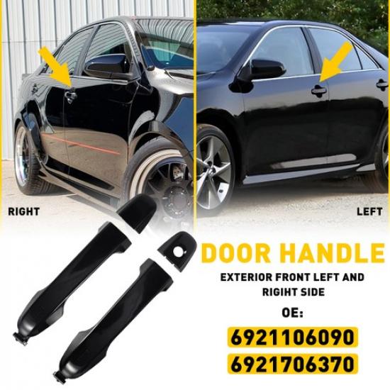 Black Outer Exterior Door Handle Fit 2012-2017 Camry Toyota Front Left & Right V
