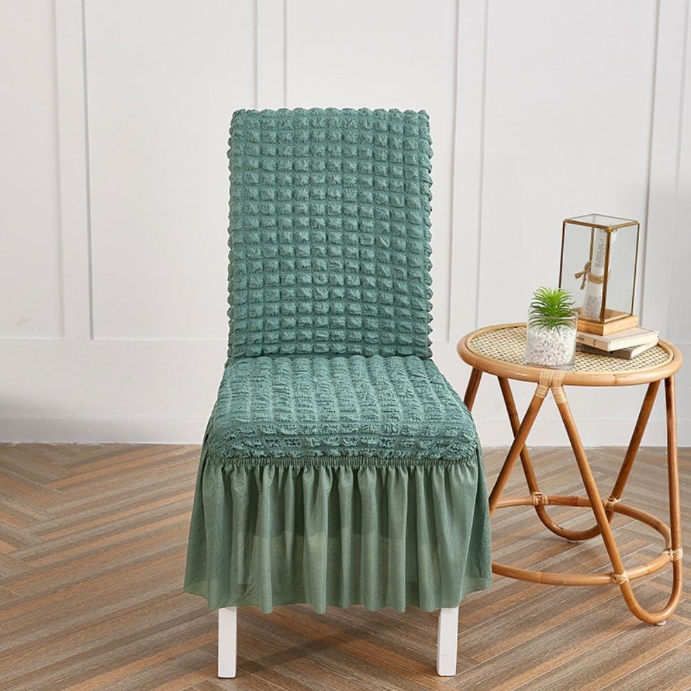Stretch Chair Covers Pure Color Seersucker Dustproof Elastic Seat Covers for Home Hotel