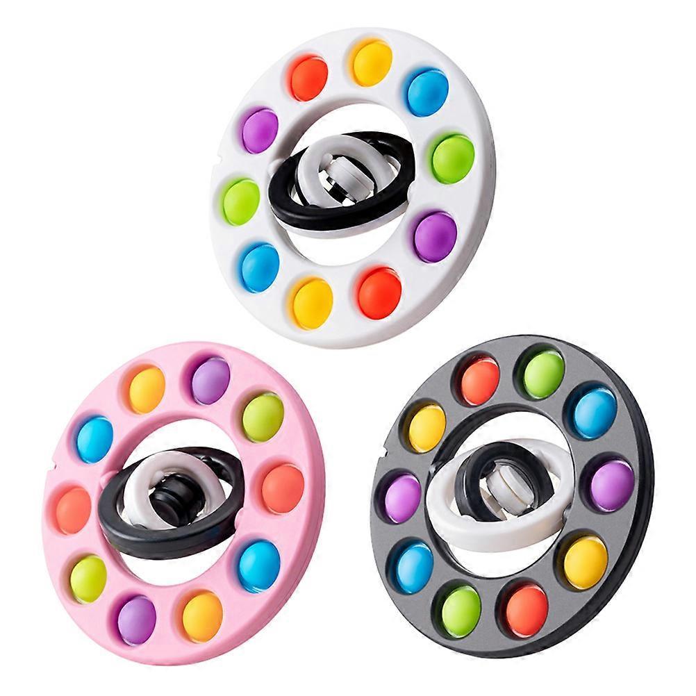 3D Flip Push Metal Looking Gyroscope Bubble Toys Stress Relief Sensory Toy Party Favor for Kids