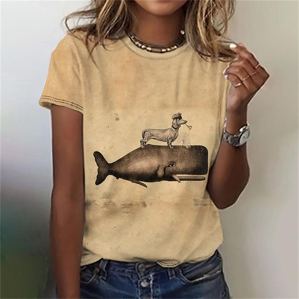 Cute Cartoon Cat Women's T-Shirts Fashion Top 3d Cute Animals T Shirt Women Casual Short Sleeve O-Neck Oversized Female Clothing