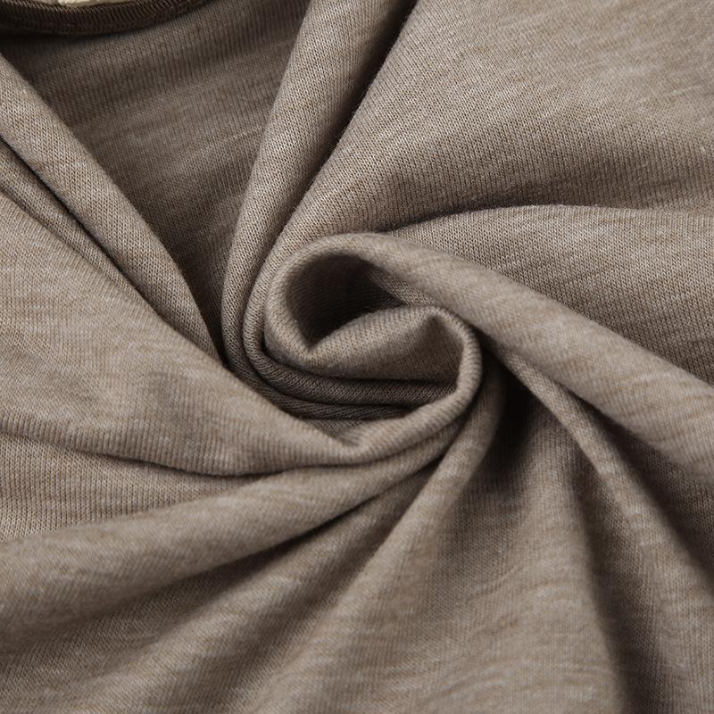 Podzimní a zimní dámské základní divoké tričko s dlouhým rukávem a výstřihem do V, slim, tenké