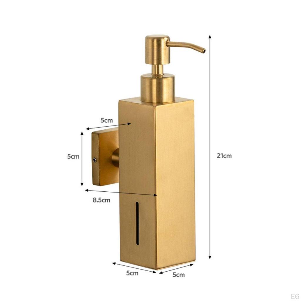 Wall Mounted Soap Dispenser Manual Hand Pump Refillable Shower Gel Container for Hotel, Office,