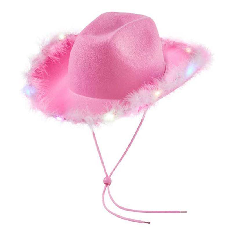 Festive Hat Cowboy With Colorful Lights For Party Costumes And Cheer Halloween