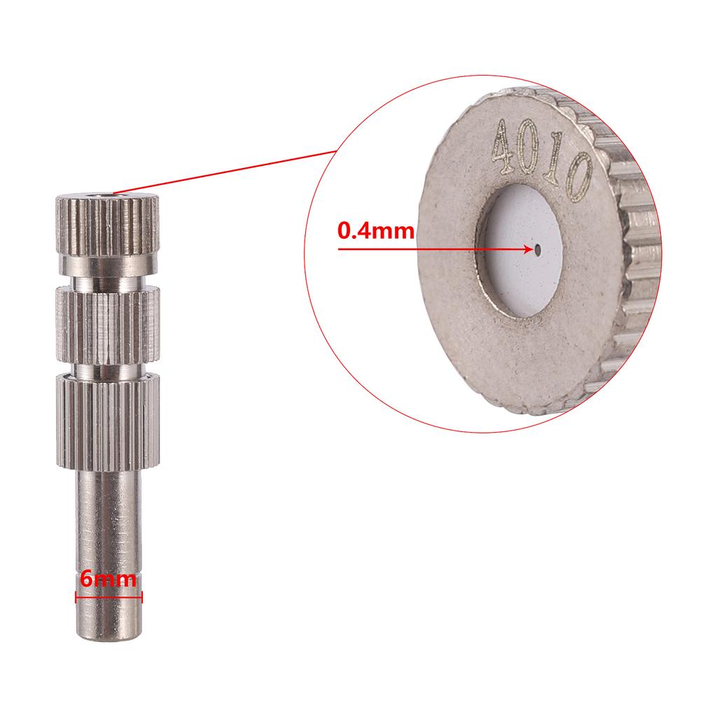 5 Pcs 6mm Filter Misting Nozzle 0.1~0.6mm Low Pressure Quick Access Atomized Nozzle Garden Greenhouse Irrigation Cooling Sprayer