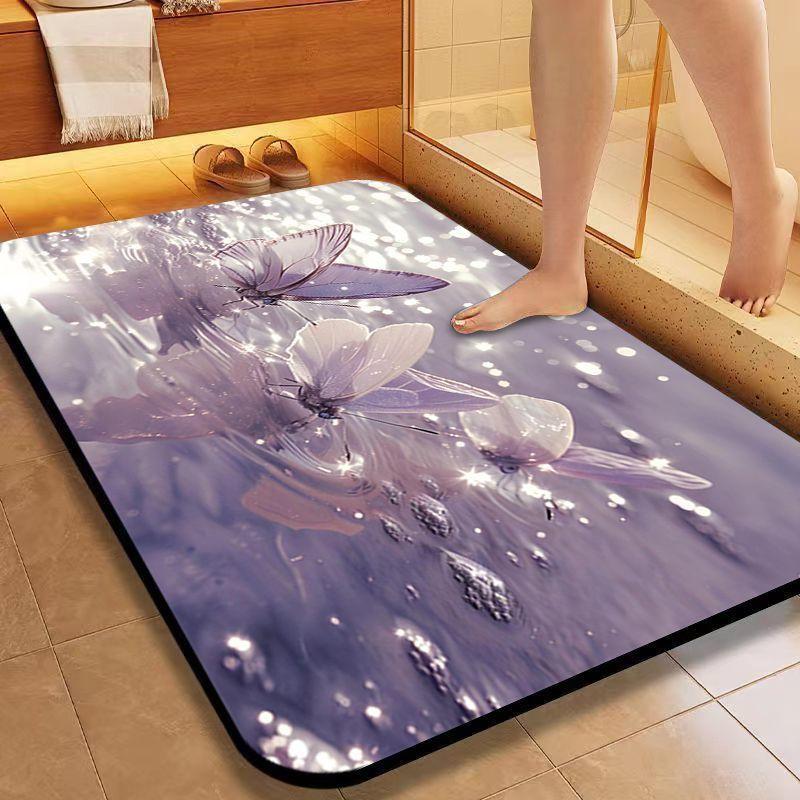 Badezimmermatte, weiche Kieselgur, saugfähig, schnell trocknend, rutschfeste Fußmatte, Toilettenmatte