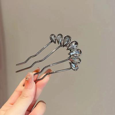 Schmetterling Haarkämme für Braut Hochzeit U-förmige Haarnadeln Seitenclips Elegantes Brauthaarschmuckstück Glänzender Strass Kopfschmuck