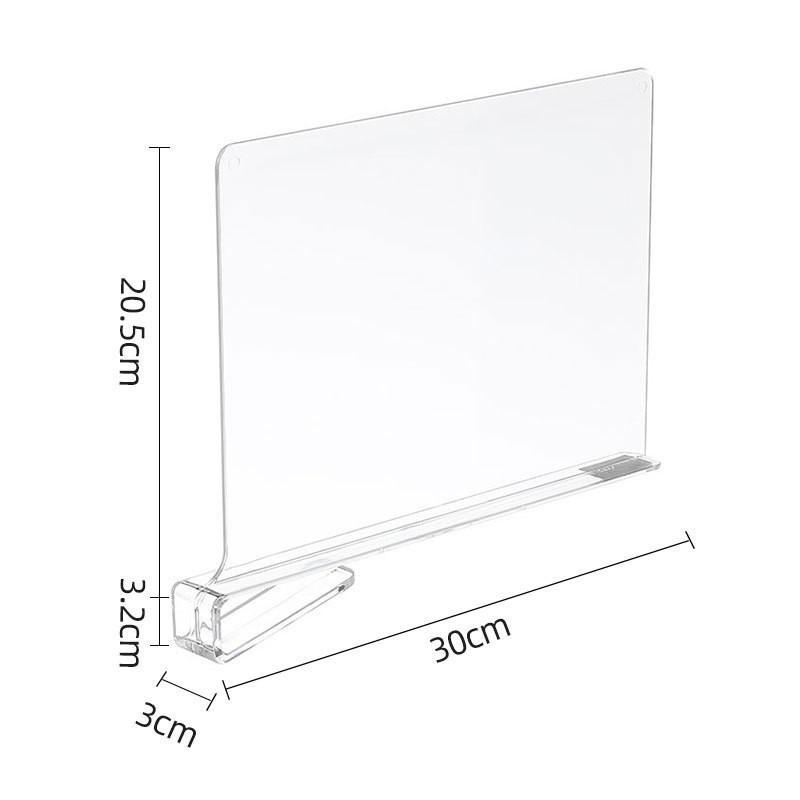 

2 PcsTransparent Acrylic Wardrobe Baffle Sorting and Sorting Clothing Baffle Cabinet Clothing Baffle Bookcase Storage Shelf