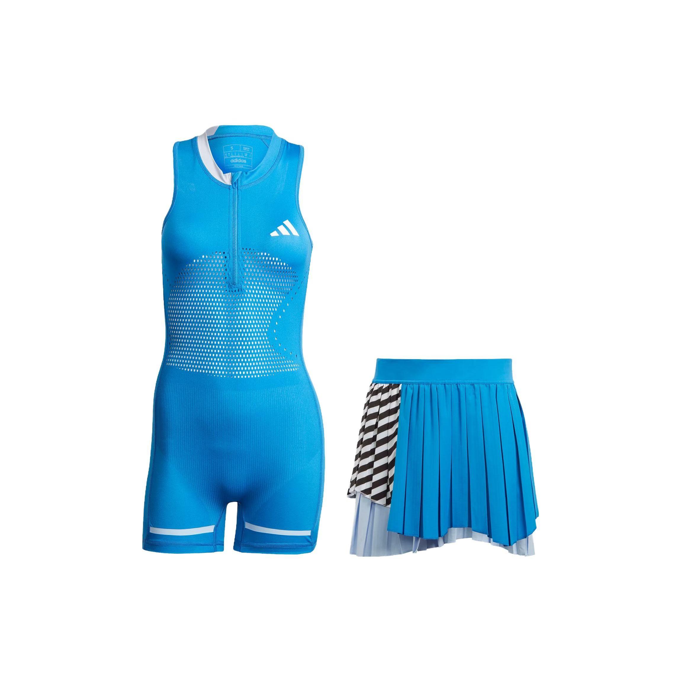 Adidas Aeroready Modular Pro Теннисный купальник с прикрепленной юбкой Женская спортивная одежда Air-Force-Blue HY5917 L