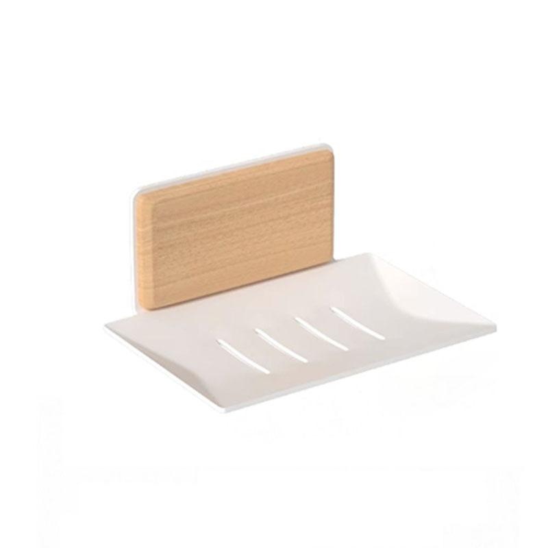 Bathroom Non Perforated Soap Box Toilet Wall Mounted Soap Dish Holder Walnut and Beech Wood Light Luxury Soap Holder