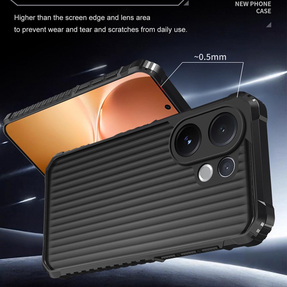 KEYSION Heavy Duty Shockproof Phone Case for VIVO V60 Soft Silicone+PC Translucent Matte Back Cover for VIVO V60 5G