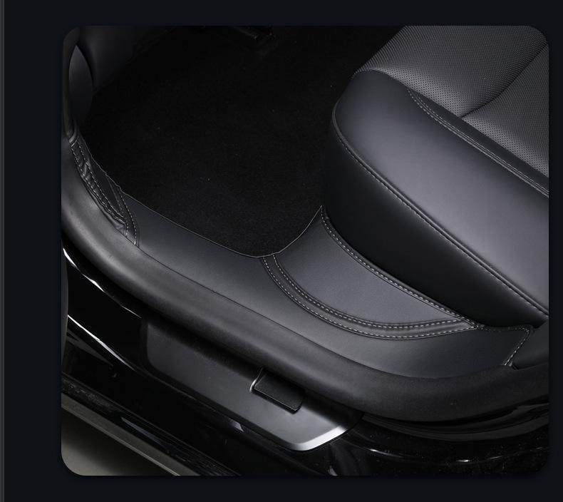 Tesla Model 3/Y/S Door Sill Scuff Plate Leather Protector