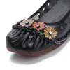 New Summer Casual Flat Sole Breathable Women's Shoes Ethnic Style Genuine Leather Hollow Single Shoes Women's Hole Shoes Soft Sole Mother's Shoes