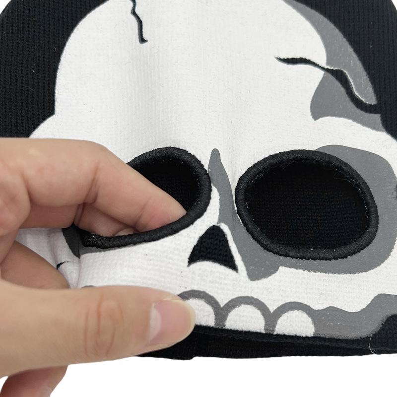 Winter Halloween Funny Pullover Hat Male Skull Head Luminous Wool Hat Female Alien Warm Knitted Hat