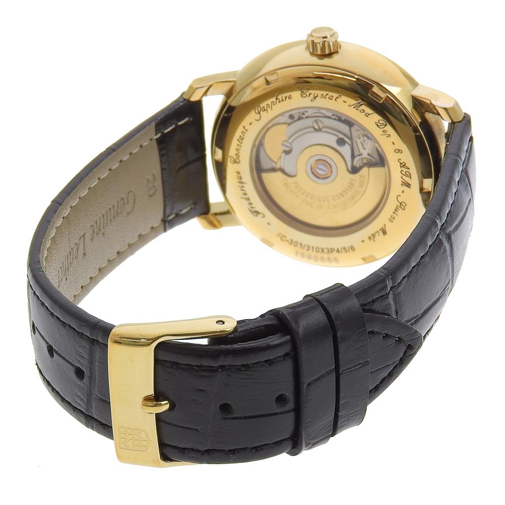 FREDERIQUE CONSTANT Date Watches FC-303/31X3P4/5/6 Back schedule SilverDial Plated Gold/Embossed Leather Mechanical Automatic mens Used
