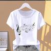 (Asiatische Größe) Stil Pflanze Trend Rundhals Freizeitkleidung Kurzarm T-Shirt Bedruckte T-Shirts Mode Damen Damen Oberteil Grafik T-Shirt