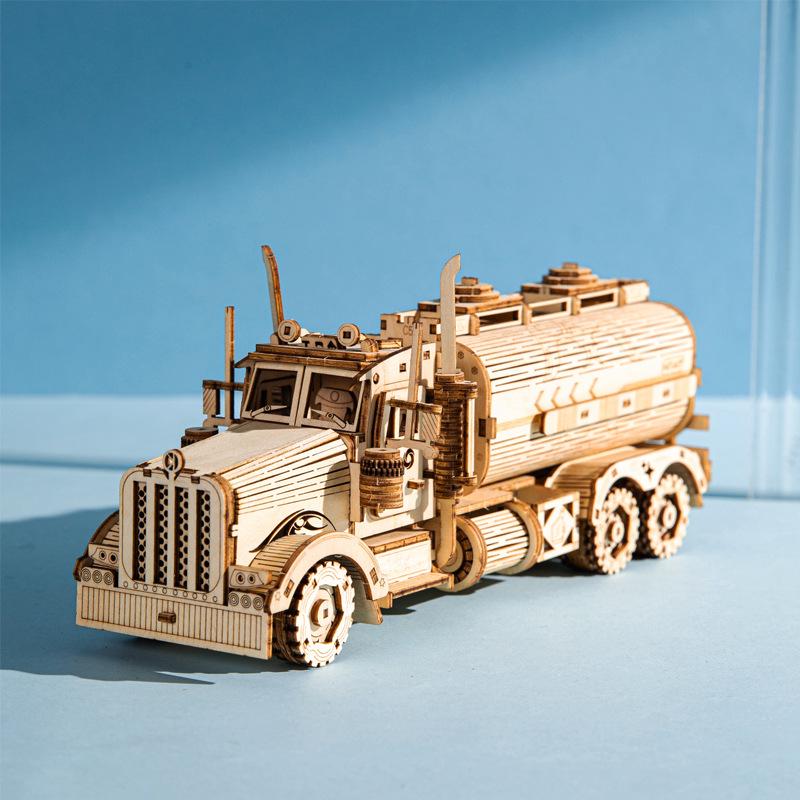 3D Wooden Oil Tanker Puzzle Model for Kids – DIY Educational Building Blocks Toy, Perfect for Christmas Gifts.