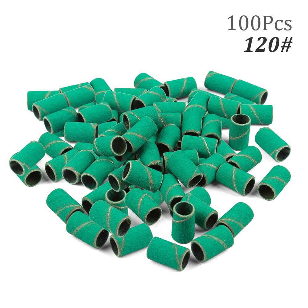 100pcs Nail Drill Bits Sanding Bands for Nail Drill File Grinder Sander Band Set for Acrylic Nails Gel Removing Pedicure Tool