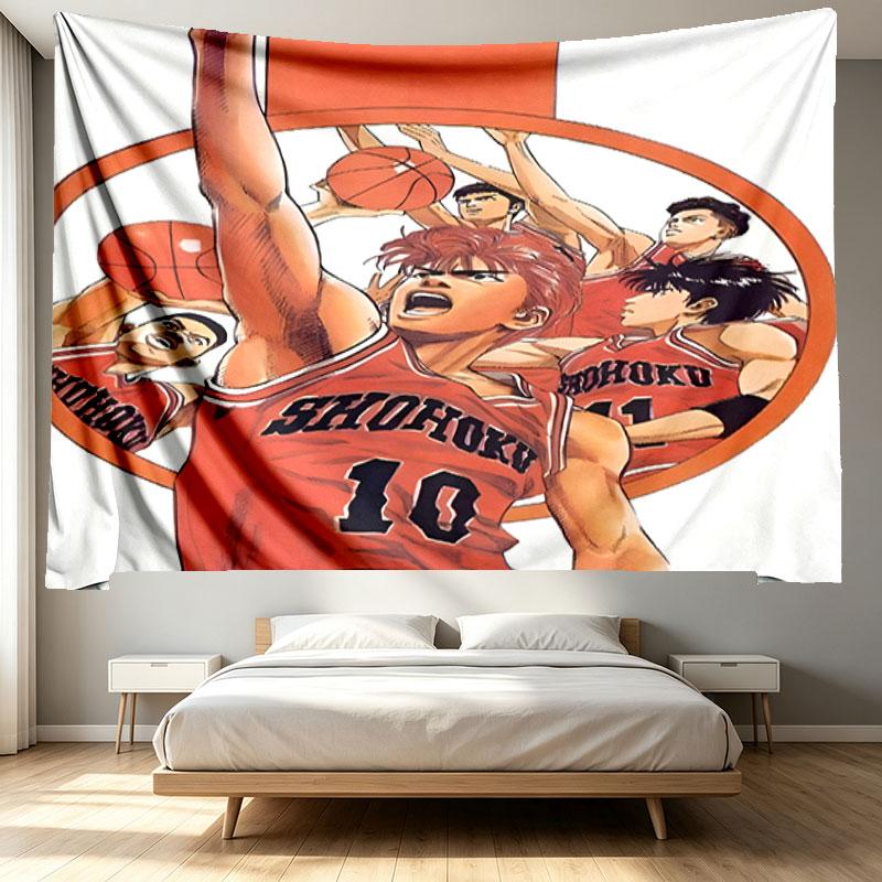 SLAM DUNK Print Tapestry - Portable Wall Decor Cloth, for Home, Dorm, Travel, Bedroom, Living Room - Ideal Birthday Housewarming Gift