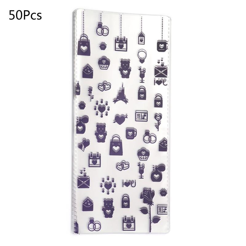 Valentines Day Treat Bag Candy Goodie Party Supplies Pink Heart Plastic Wrap Chocolate Biscuit Cookie Cellophane Package