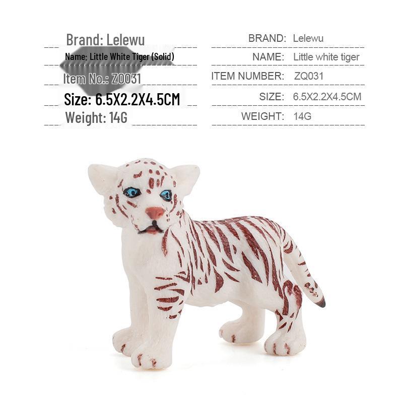 Hand-Painted Wild Animal Figures: Lion, Tiger Cub, Lynx, Leopard