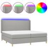 VidaXL Sommier à Lattes de Lit avec Matelas et LED, Lit Rembourré avec Tête de Lit, Lit Double, Lit Adulte de Chambre, 3138741