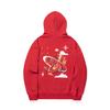 Li Ning Daily Prosperity Series Snowflake Totem Loose Pullover Hoodie Unisex Hoodies Samba-Red AWDU337-7