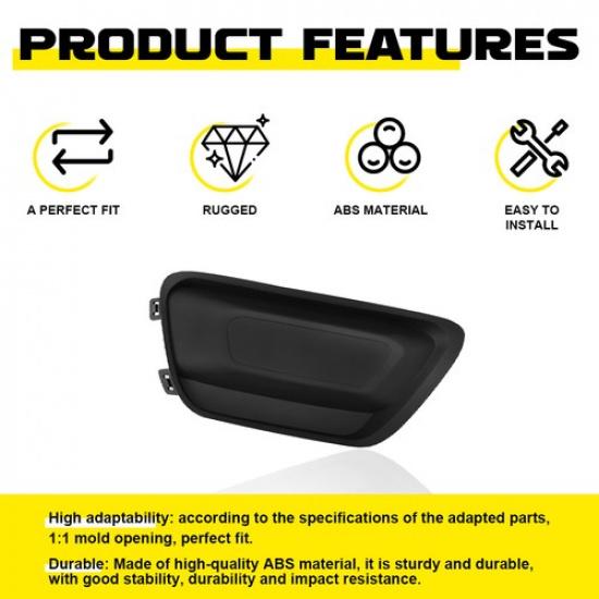 Black Front Right Fog Light Lamp Cover Trim For Chevrolet Colorado 2015- RH