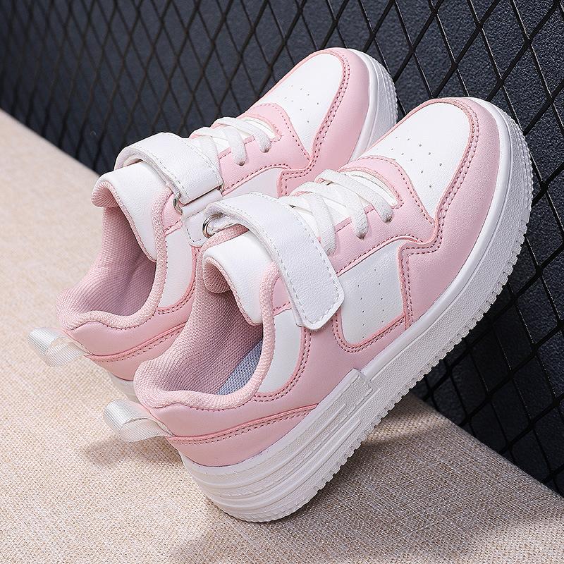 Children's Little White Shoes 2025 Autumn New White Sports Shoes, School Girl White Shoes, Air Force Board Shoes