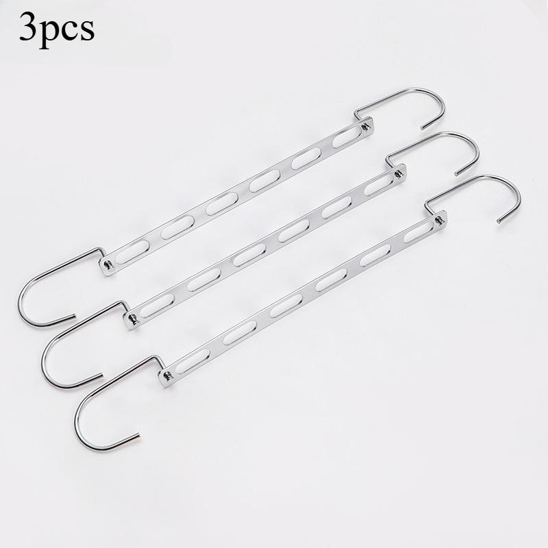 1pc/3pcs Multifunctional Coat Hanger Space Saving Metal Hangers with Magic Hook 6 Hole Clothing Wardrobe Organizer Hanger Holder