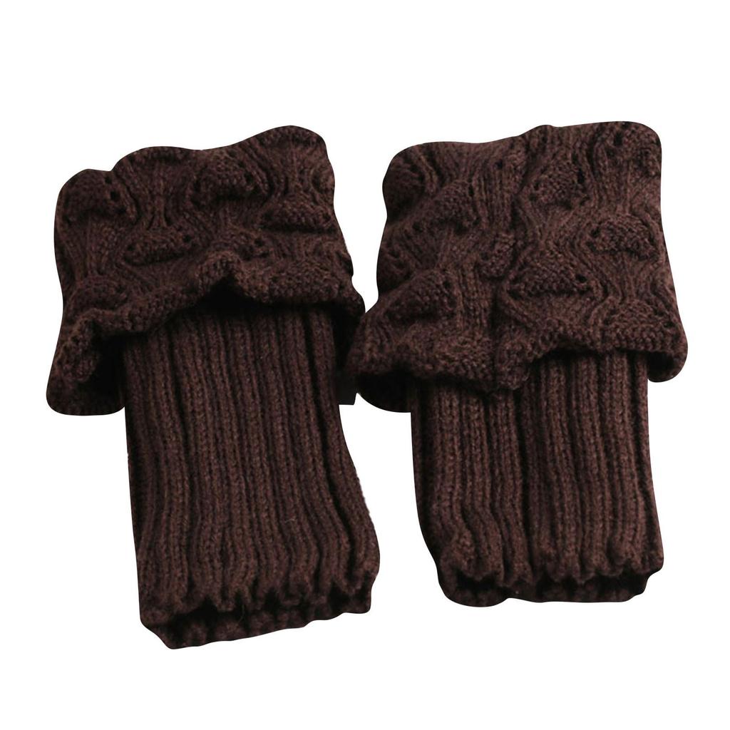 (Wybierz Radość)1 para damskie szydełkowe mankiety na buty jesienno-zimowa krótkie skarpetki wykaszarki damskie dzianina szydełkowa elastyczne nogawki ocieplacze na łydki