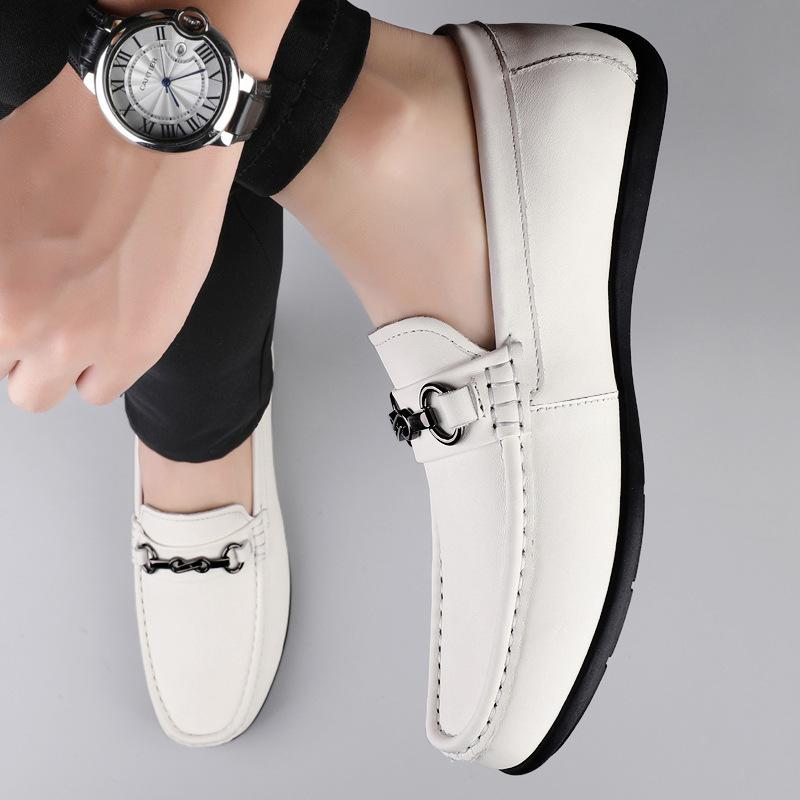 Summer new daily simple lazy Doudou shoes advanced soft-soled casual leather shoes