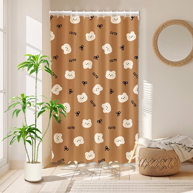 No Punching Living Room Half Blackout Curtains Simple Dark Cute Small Fresh Pastoral Room