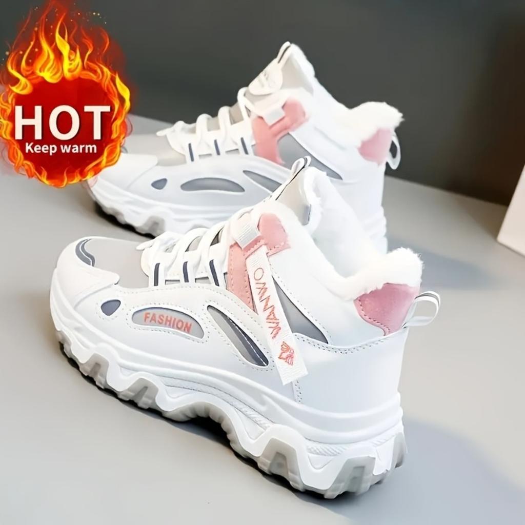 Thick and Height Increasing Women's Snow Boots for Autumn and Winter, Warm and Short Boots, Fashionable and Versatile Casual Sports Shoes
