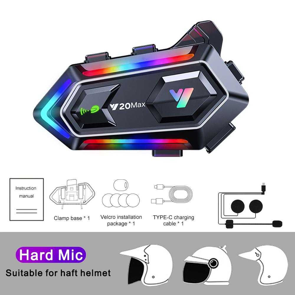 Motorcycle Intercom Helmet Headset Wireless Communicator Interphone 1000mah Waterproof Bluetooth Earphone Handsfree Call 300m