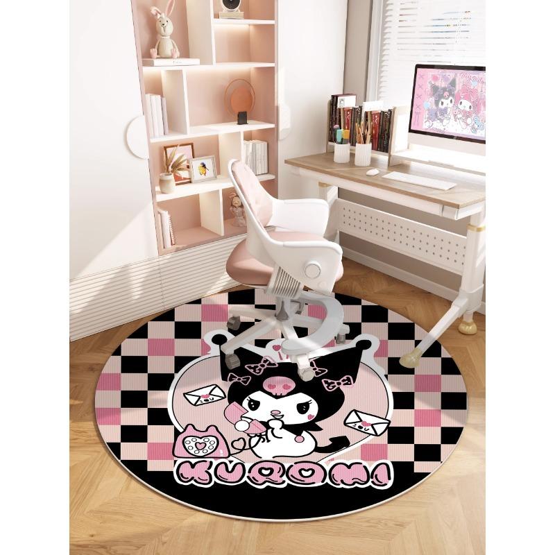 Tapis Cartoon Mignon Kuromi Salon Chambre à Coucher Canapé Porte d'Entrée Paillasson Décoration de Maison Fille Enfants Tapis Antidérapant Cadeau