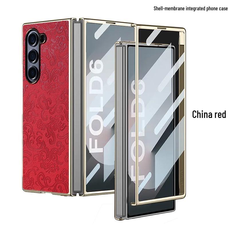 

Samsung Z Fold6 Гальванизированный Легкий Кожаный Чехол - Модный Ретро Чехол для Z Fold5 со Встроенной Пленкой Samsung Z Fold 4