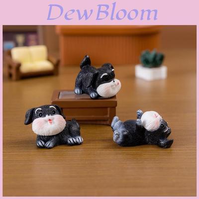 Adorable Schnauzer Resin Figurine Miniature Creative Diy Landscape Decoration