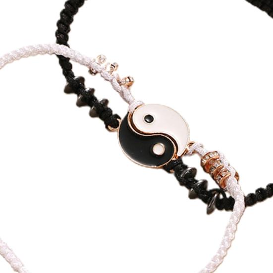 2Pcs Couple Bracelets Adjustable Rust-proof Fadeless Stylish Bracelet Pendants