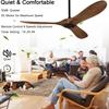 Nur Fernbedienung DC Motor Reversierbetrieb Holzflügel Ventilatoren Beleuchtung Hochwertiges Design Holzventilatoren 42 52 60 Zoll Großer Deckenventilator
