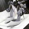 Fashion 2025 New Bow-knot Women Pumps Designer Shoes High Heels Sandals Women Satin Stiletto Heels Sexy Pearl Wedding Shoes Plus Size 43